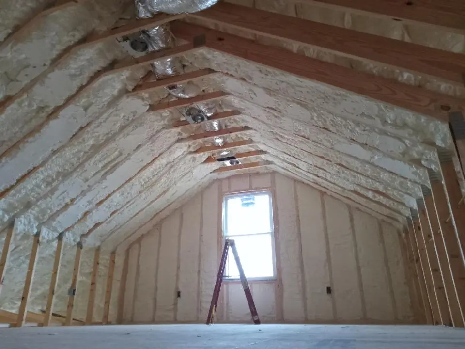 Spray foam roofing application for Crawl Space Insulation project in Montebello